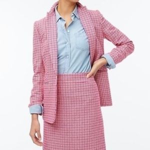 J. Crew Pink Checkered Blazer